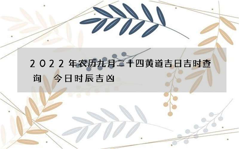 2022年农历九月二十四黄道吉日吉时查询 今日时辰吉凶